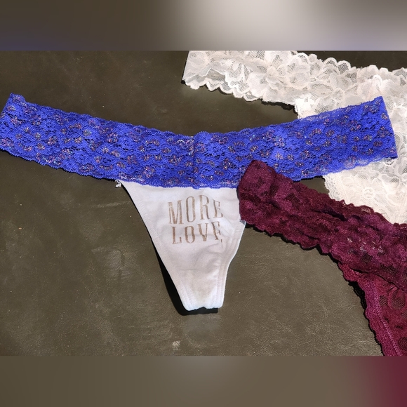 3/$25 Victoria's Secret Lace Thong Panties Size Medium - Picture 2 of 10